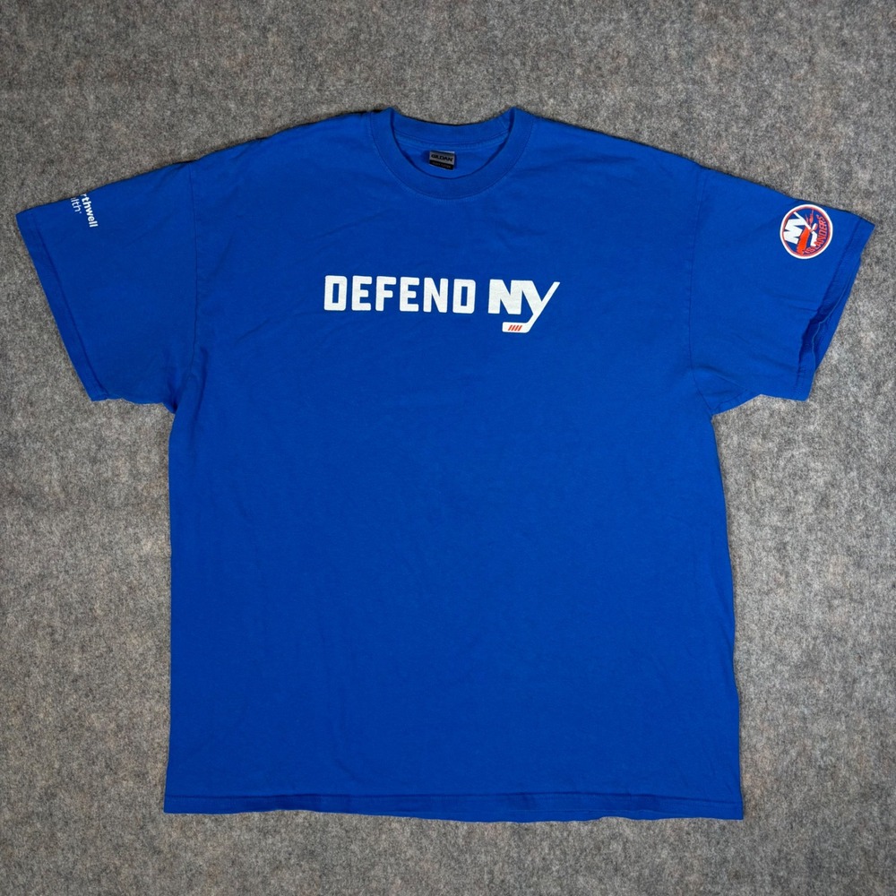 Gildan‎ NY Islanders Defend NY T-Shirt Mens XL Blue Hockey Fan Gear